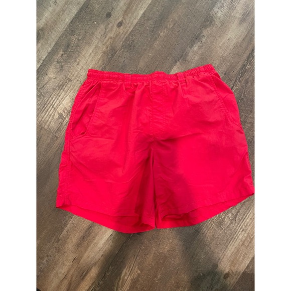 Columbia PFG Fishing Shorts Elastic Waist Quick Dry Red‎ Mens Size M - Picture 1 of 4